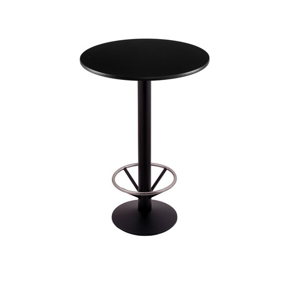 42" 214 Black Table, 24" dia. Top, Foot Ring